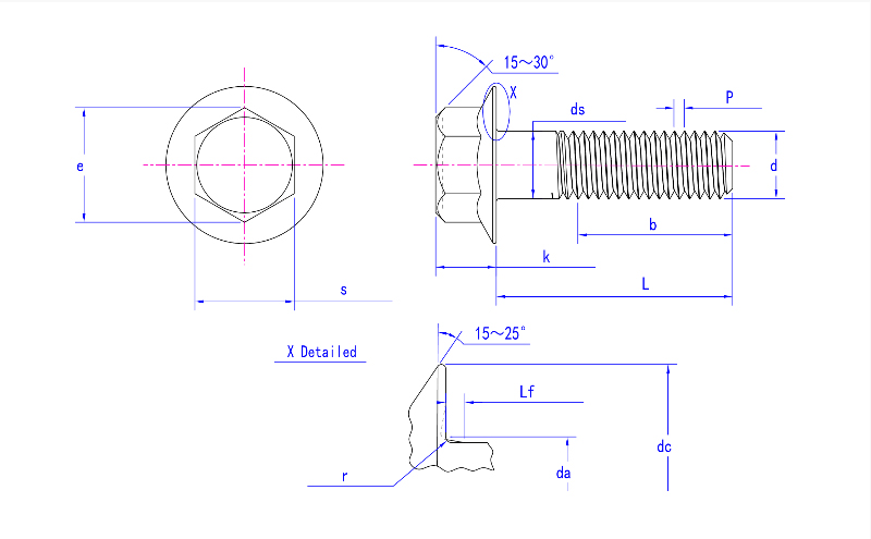 DIN 6921 Hex Head Flange Bolts DIN 6921 Hex Head Flange Bolts