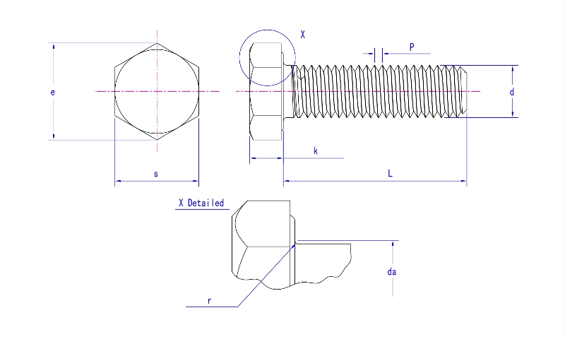DIN 933 Fully Threaded Hex Head Bolt DIN 933 Fully Threaded Hex Head Bolt