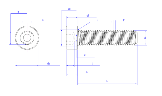 Hexagon Socket Head Cap Screw DIN 6912 with Pilot Recess Hexagon Socket Head Cap Screw DIN 6912 with Pilot Recess