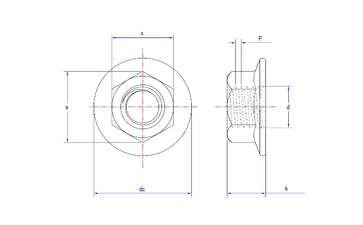 ISO 4161 Hexagon Flange Nuts ISO 4161 Hexagon Flange Nuts