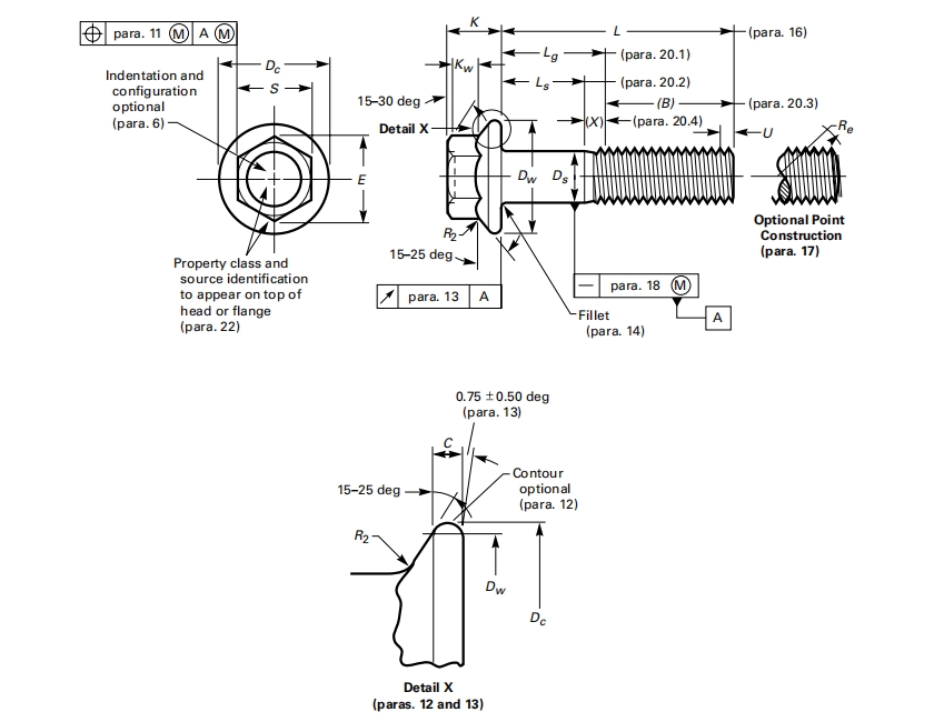 ASME B18.2.3.9M 重量六角頭フランジ ボルト ASME B18.2.3.9M 重量六角頭フランジ ボルト