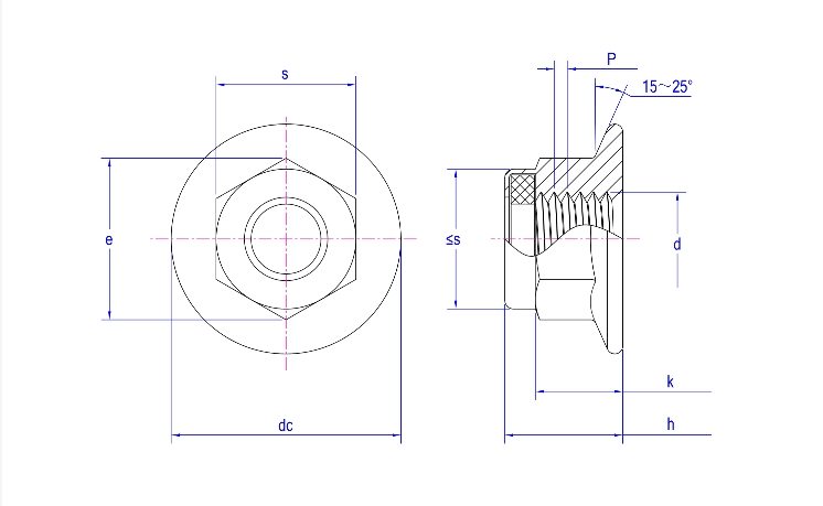 DIN 6926 Hexagon Flange Nylon insert Lock Nuts DIN 6926 Hexagon Flange Nylon insert Lock Nuts
