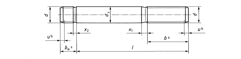 DIN 939 Болты двусторонние bm=1,5d DIN 939 Болты двусторонние bm=1,5d