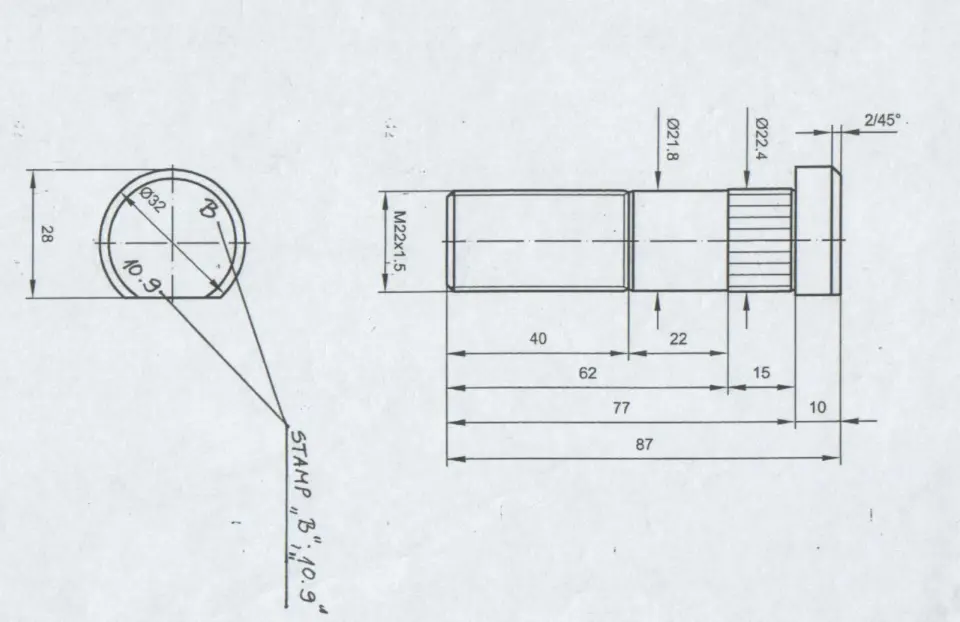 非標準ホイールハブボルト 非標準ホイールハブボルト