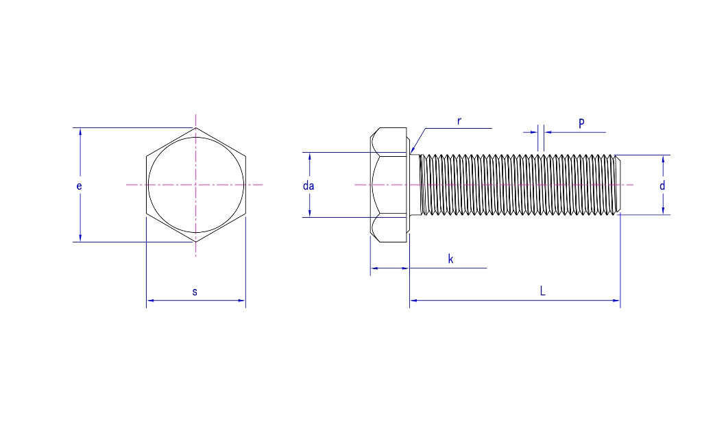 Fully Threaded Hex Head Bolts with fine pitch thread Fully Threaded Hex Head Bolts with fine pitch thread