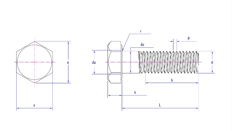DIN 601 M5 to M52 Hexagon Head Bolts DIN 601 M5 to M52 Hexagon Head Bolts