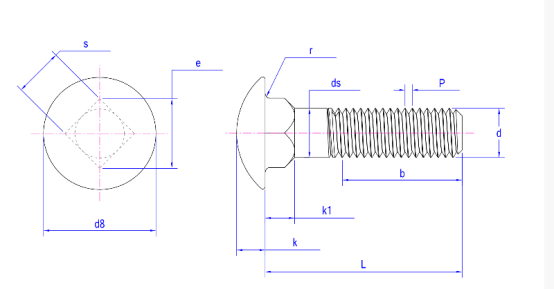 ASME B18.5.2.2M Metric Round Head Square Neck Bolts ASME B18.5.2.2M Metric Round Head Square Neck Bolts