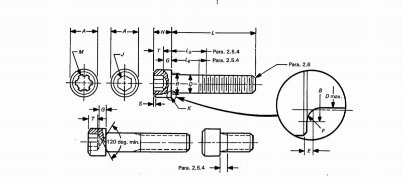 ASME/ANSI B18.3.1M-1 Innensechskantschrauben ASME/ANSI B18.3.1M-1 Innensechskantschrauben