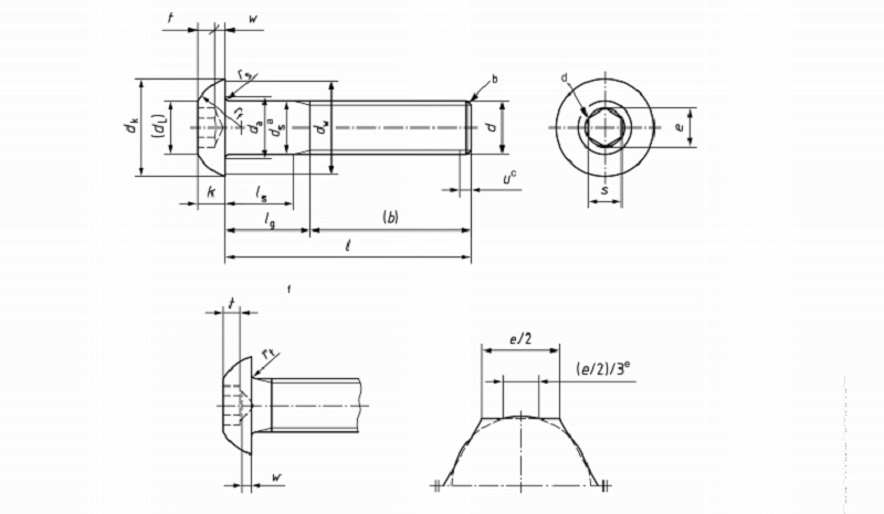 ISO 7380-1 Hexagon Socket Button Head Screws   ISO 7380-1 Hexagon Socket Button Head Screws