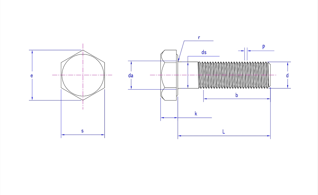 M12 Fine Thread Hex Bolts M12 Fine Thread Hex Bolts