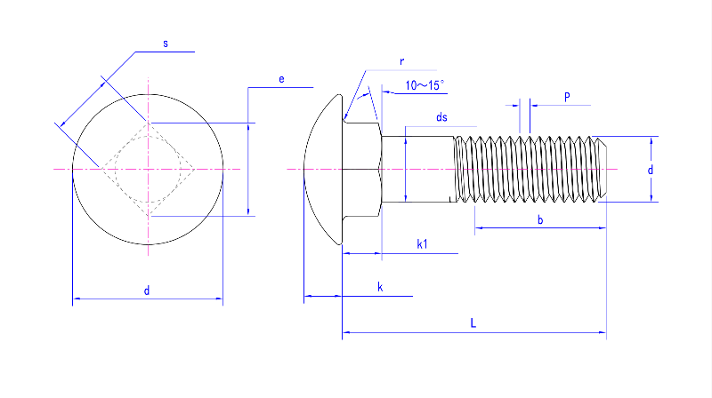 Round Head Short Square Neck Bolts Round Head Short Square Neck Bolts