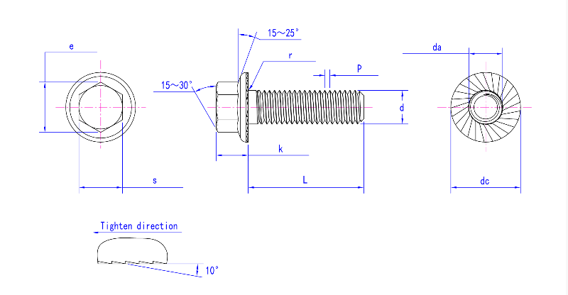 Serrated Flange Bolt Serrated Flange Bolt